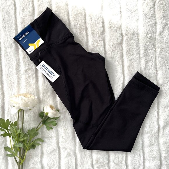 NWT Kids Old Navy PowerSoft Leggings (Black) S / 6-7Y - Picture 1 of 7
